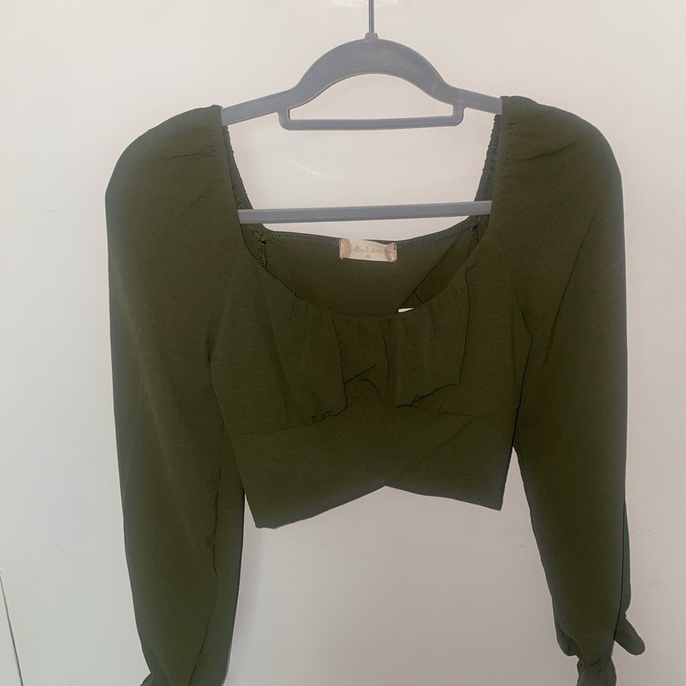 Altar'd State Forest Green Blouse